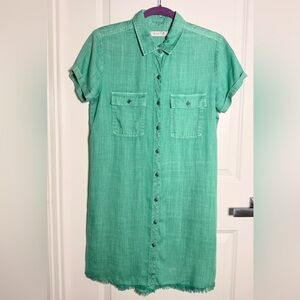 Billy T Mint Green Button-Front Short Sleeve Dress Shirt